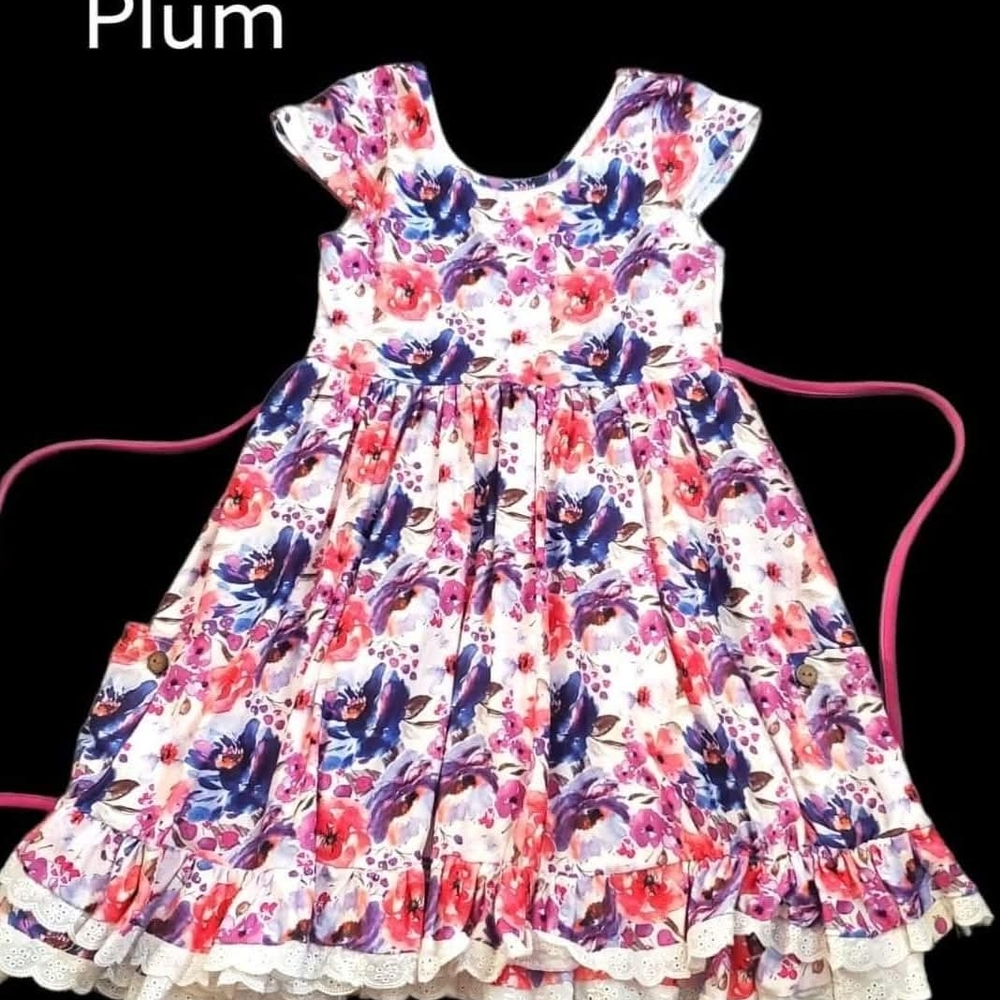 Cheeky Plum Floral Kids Dress